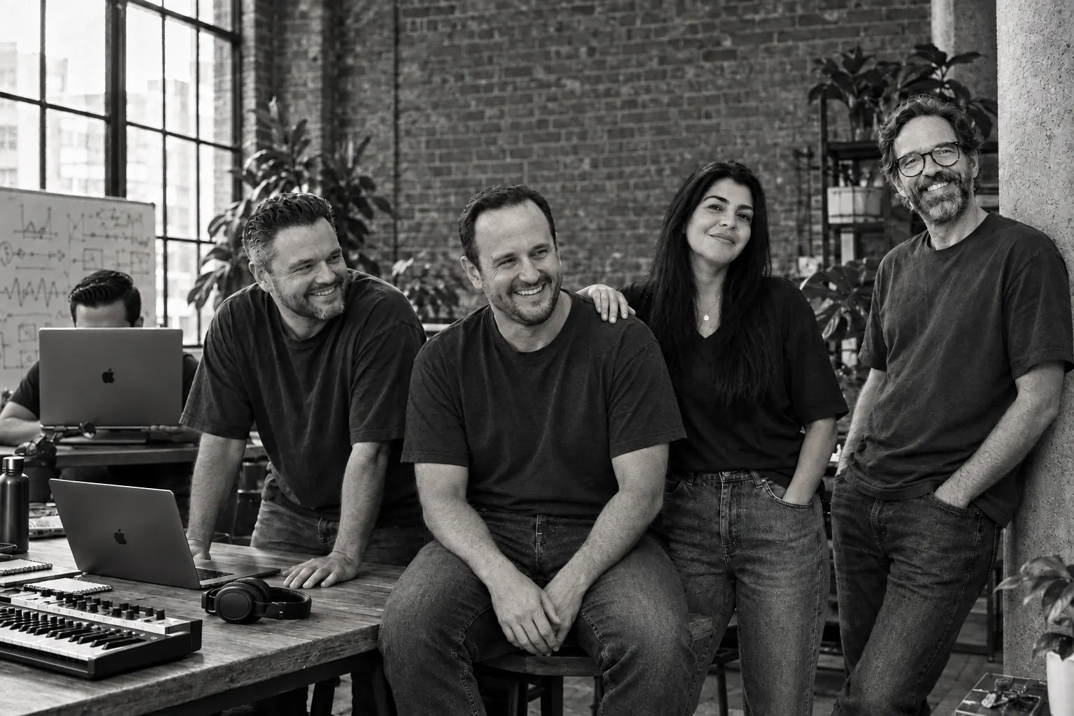 The Moozz team in the studio